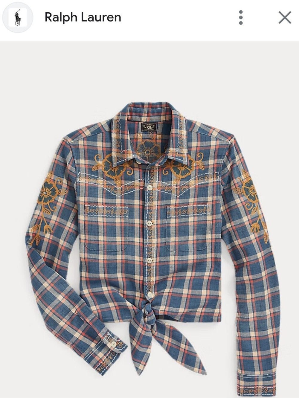 RRL Ralph Lauren plaid twill blouse